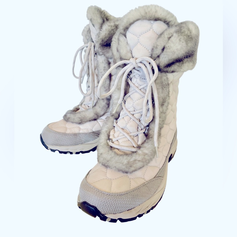 L.L.Bean Quilted Gray Mid Calf Winter Boots
